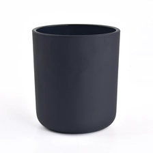 China Matte black glass candle jars with round bottom with various sizes manufacturer