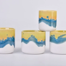 China 12oz ceramic candle holders with reactive glazed candle jars manufacturer