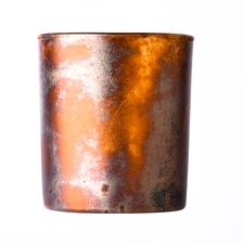 China Cylinder Glass Candle Jars for 10oz candle filling with metallic finish manufacturer
