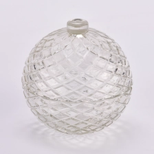 China Ball shape luxury candle glass jars with glass lids manufacturer