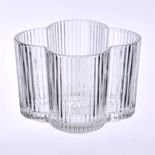 China Luxury flower shape crystal glass candle holders manufacturer