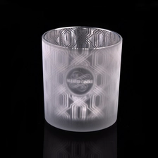 China frosted glass candle vessel for candle making, custom made laser printed glass containers manufacturer