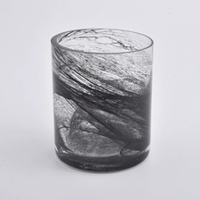 China straight sided luxury decorative glass candle holders manufacturer