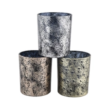 China 6 oz 10 oz Supplier marble cylinder plating glass holder jar for candle making manufacturer
