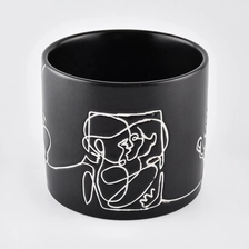 China black cylinder ceramic candle jars for home fragrance manufacturer