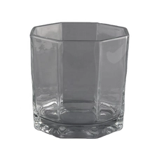 China 25oz big glass candle holders with hexagonal shape manufacturer