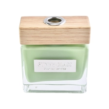 China Sunny scented Square Glass Aroma Bottle Reed oil Diffuser bottles with wooden cap manufacturer