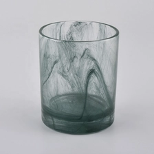 China cloudy finished glass candle holders wholesale manufacturer