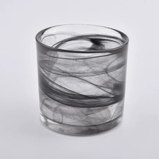 China Black colored glass container, 4 oz empty glass candle holder manufacturer