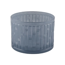 China blue color sprayed glass candle containers wholesale manufacturer
