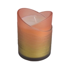 China heart shaped Sunny design candle holder, unique gradient color glass candle holder manufacturer