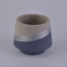 China 400ml Blue cement candle holders handmade printing candle tin home decoration manufacturer