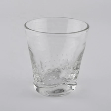 China high white glass candle jars with bubble finish manufacturer