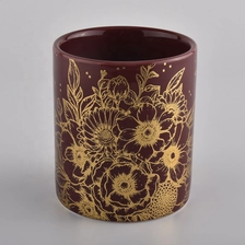 China fancy ceramic candle jars with various colors glazing manufacturer