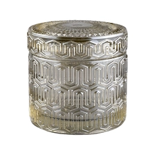 China Hot sales luxury empty decorative glass jar for candle making and lid manufacturer