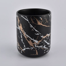 China matt black ceramic candle jars with custom printing manufacturer