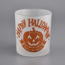 China 8oz matte frosted glass candle jars with custom printing manufacturer