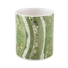 China Sunny new design Luxury custom green printing glass candle vessel containers 10oz 20oz manufacturer