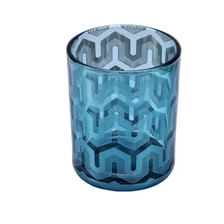 China Wholesales tealight laser cylinder glass candle holder 8oz 10oz manufacturer