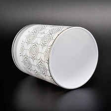 China White glass candle  container, decotaive glass candle jar for home manufacturer