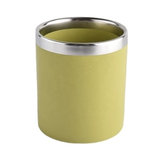 China empty milky yellow ceramic candle containers manufacturer