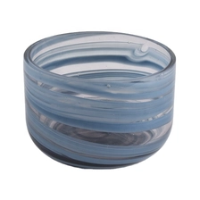 China colorful mouth blowing glass candle jars with flat cut top manufacturer