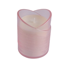 China Hot sales custom pink heart design Glass candle jars manufacturer