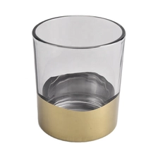 China 10oz clear glass candle jars with gold bottom manufacturer