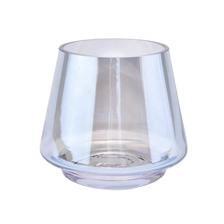China purple glossy electroplating glass candle holders manufacturer