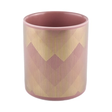 China 8oz 10oz Bulk eco-friendly printed pink ceramic candle jar porcelain manufacturer
