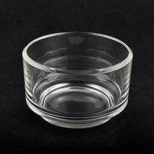 China wide mouth glass candle jar with a base, clear glass large candle container manufacturer
