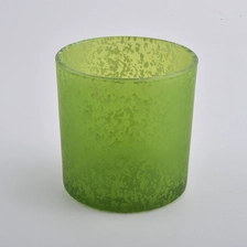 China 15 oz green decorative glass candle  container, unique glass candle vessel for home decor manufacturer