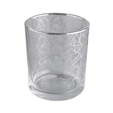 China 10oz clear glass candle jars with silver printing manufacturer