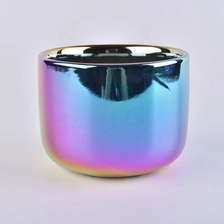 China hologram electroplating ceramic candle jars with 2 wicks manufacturer