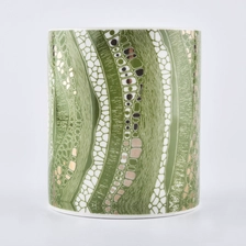 China cylinder ceramic candle holders with custom printing manufacturer