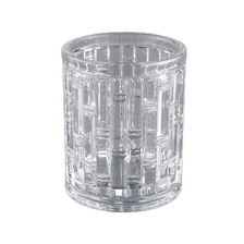 China Geo cut glass candle Jar For Candle Making manufacturer