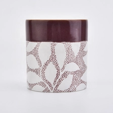 China Religious cylinder glazed ceramic candle jar tea light candle holder home decoration centrepiece manufacturer