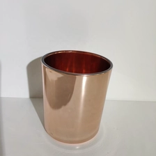 China 12 oz plating glass candle jar, rose gold candle holder manufacturer
