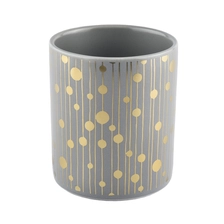 China Wholesales luxury grey glaze ceramic candle jars 8oz manufacturer