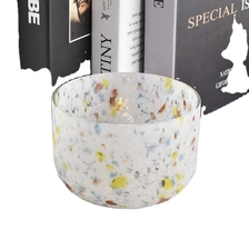 China colorful hand made glass candle jars with round bottom manufacturer