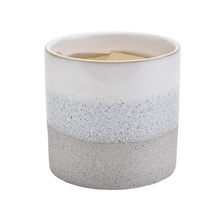 China multi color ceramic candle vessel, clay base ceramic candle jar manufacturer