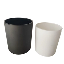 China Matte black glass candle holder in bulk, 12 oz cylinder glass container for candle making manufacturer