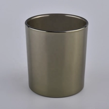 China translucent gold electroplating glass candle jars manufacturer