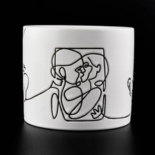 China white ceramic candle jars with black printing manufacturer