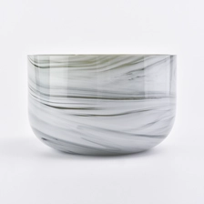 China Marble candle jar unique glass candle container 560ml manufacturer