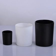China straight glass candles vessel, black matte glass candle containers manufacturer
