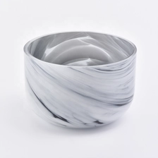 China marbled candle container 560ml glass candle jar 3 wick candle jar manufacturer