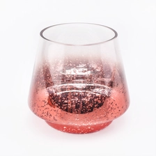 China Candle Jar Glass Candle Holder with Luxury Mercury Decorating Red manufacturer