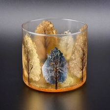 China Metallic color glass candle holder home decoration wholesale manufacturer