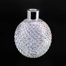 China iridescent glass diffuser bottle with metal cap, unique glass bottles manufacturer